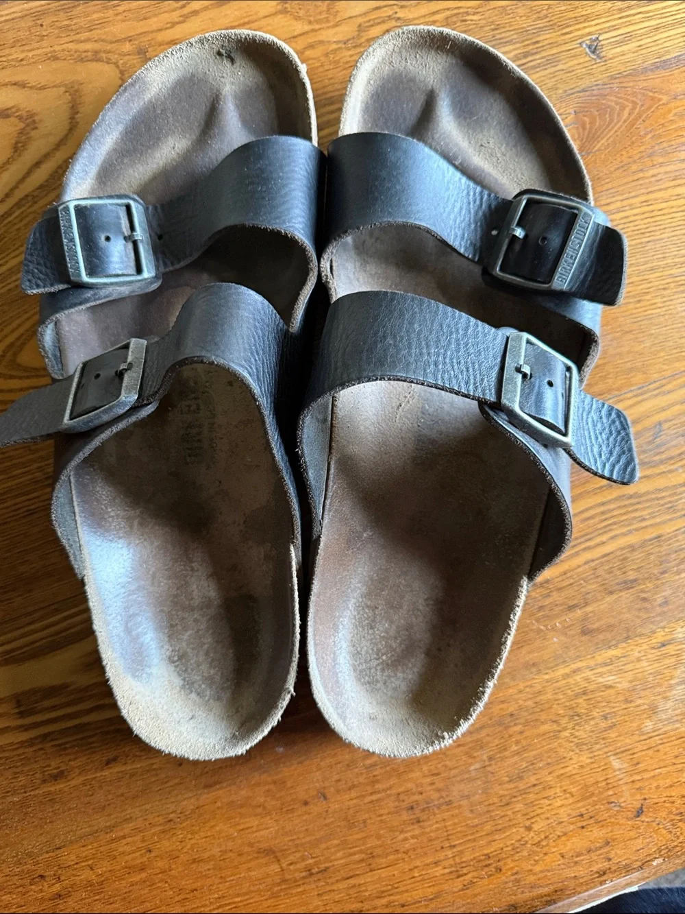 Birkenstock Arizona Men's Double-Buckle Slide Sandals in Black